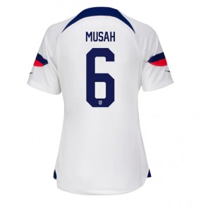 United States Yunus Musah #6 Replica Home Stadium Shirt for Women World Cup 2022 Short Sleeve
